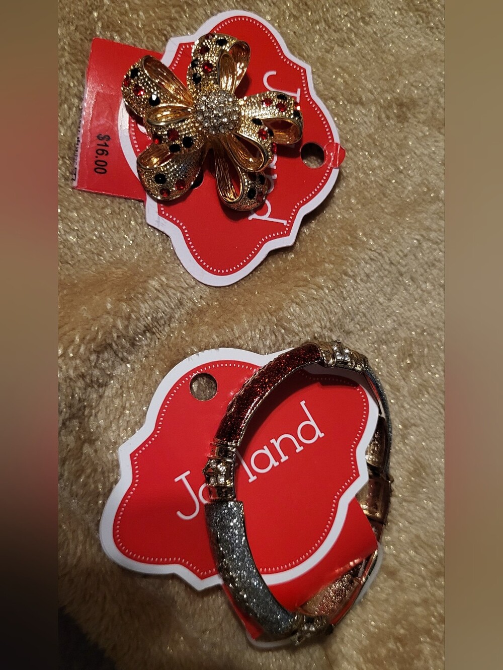 Belk's Joyland Brand Christmas Brooch And Bracelet